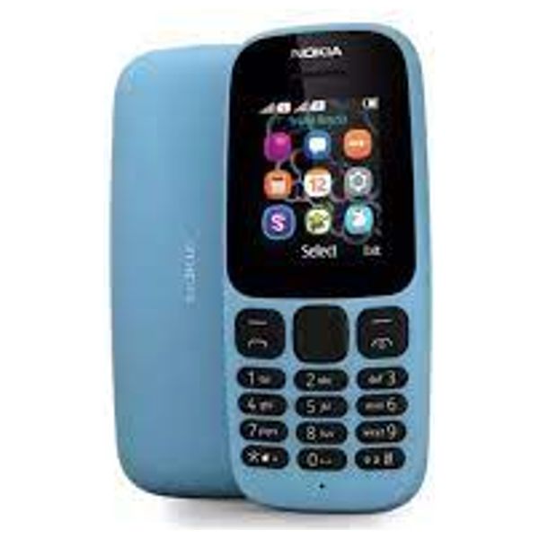  نوكيا 105 - شاشة 1.8 بوصة - دبل سيم - بطارية بحجم 800 مللي امبير - ازرق 