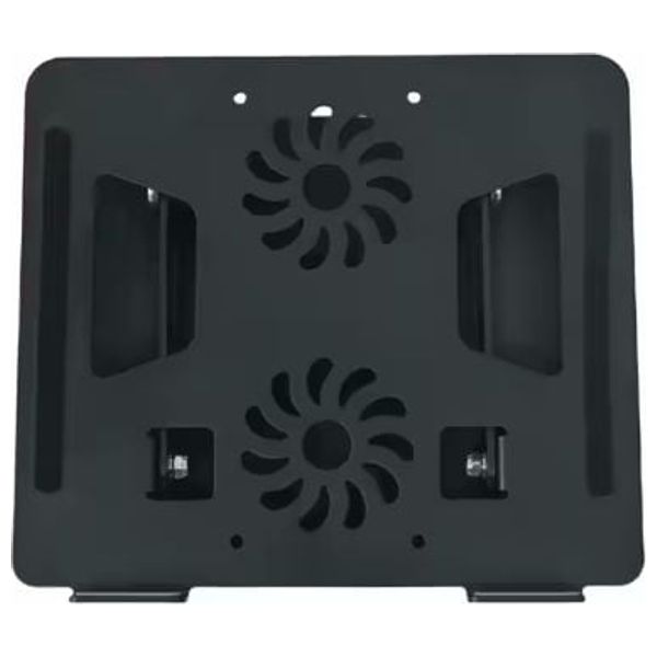  ستاند  كمبيوتر محمول قابل للطي من الألومنيوم من Yl - مع مروحتي تبريد - يدور 360 درجة - أسود 