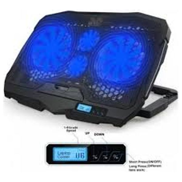  قاعدة تبريد لابتوب Coolpad S18 - عدد 4 مراوح - إضاءة LED - مستويات ارتفاع قابلة للتعديل - لابتوب حتى 17-انج 