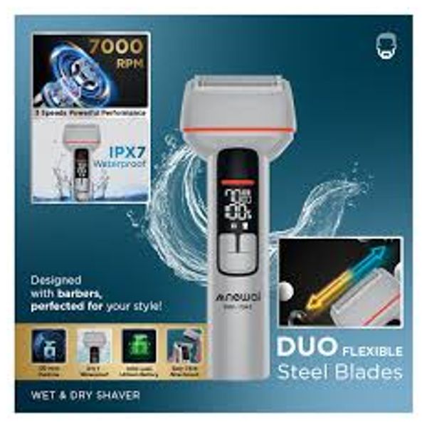  Newal SHV-7345 - Precision Beard Trimmer Waterproof - 7000 RPM - 7000 Silver 