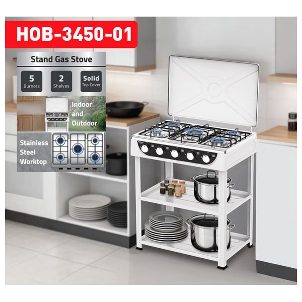  Newal HOB-3450-01 - Gas Cooker - 5 Burners - White 