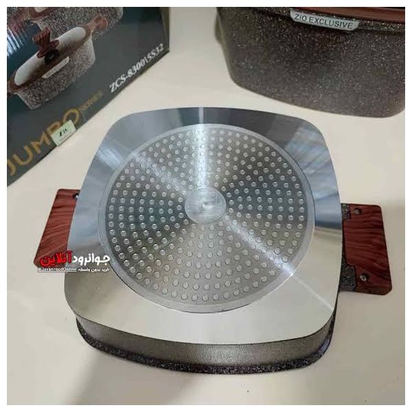  طقم قدور طهي نوال - ألومنيوم مربع مطلي بالجرانيت - ZCS-83105S32 - كريمي 
