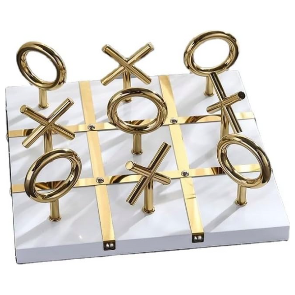  SADAF Luxury Gold-Tone Tic-Tac-Toe Decorative Game - JL-24 