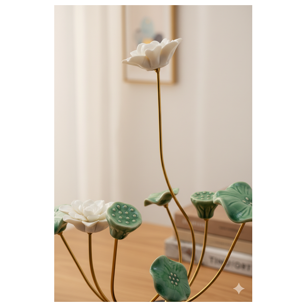  صدف منحوتة مكتبية على شكل لوتس - D684B 