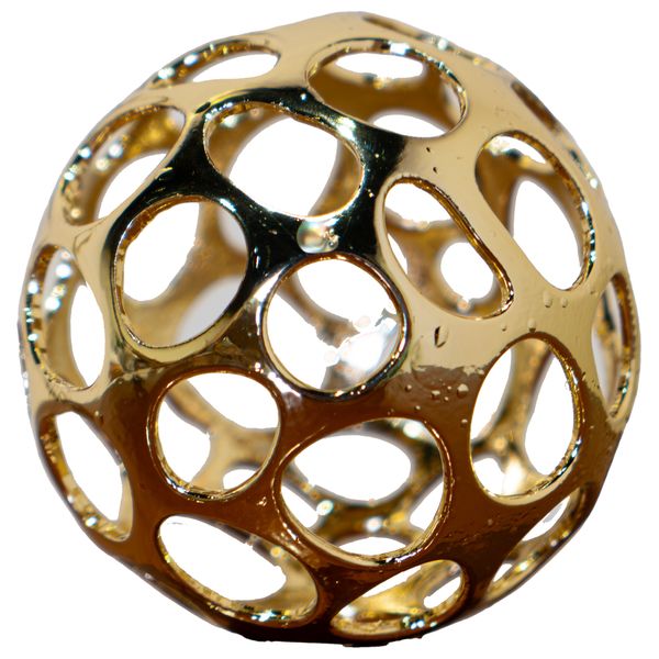  صداف كرة زخرفية مفتوحة بنمط مخرم - HY110 - ذهبي 