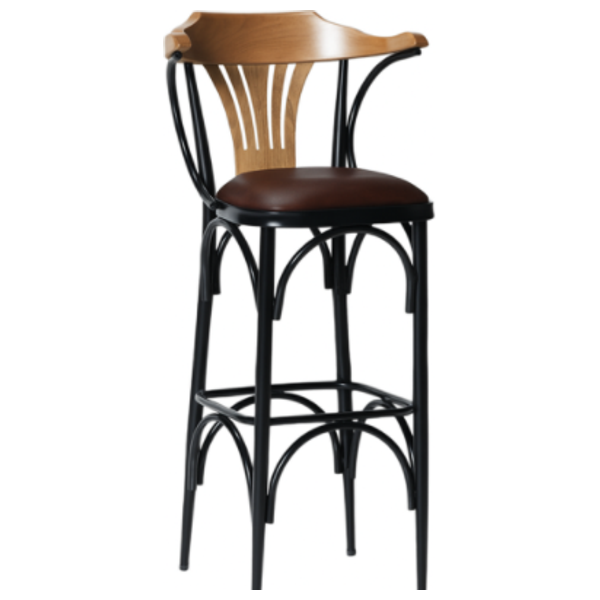  SADAF Bar Stool For Restaurants and Kitchens - Dark Brown 