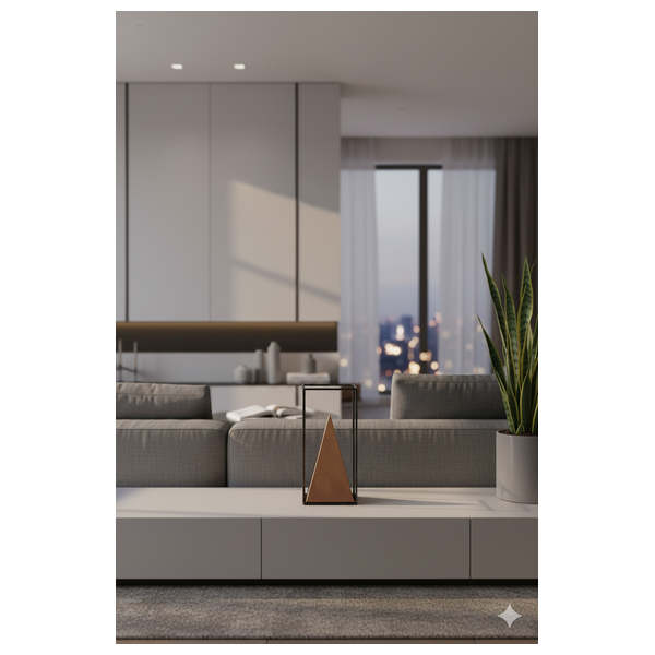  صدف هرم صغير بسيط في منحوتة قفص مكعب - D612B - ذهبي 