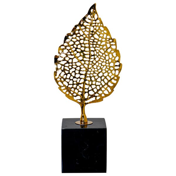  صدف منحوتة معدنية من أوراق هيكلية - D186B - ذهبي 