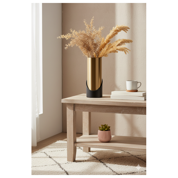  صدف مزهرية - D93A - ذهبي 