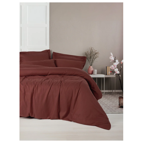  صدف طقم غطاء لحاف مزدوج 220 × 200 سم - 4 قطع - احمر كلاريت 