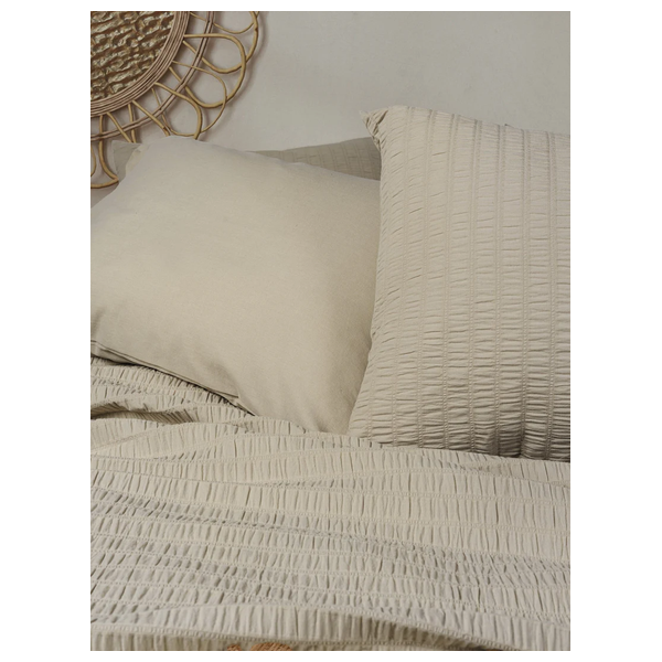  SADAF Comforter Cover Set, Double , 200 x 220cm - 6 Piece - Beige 