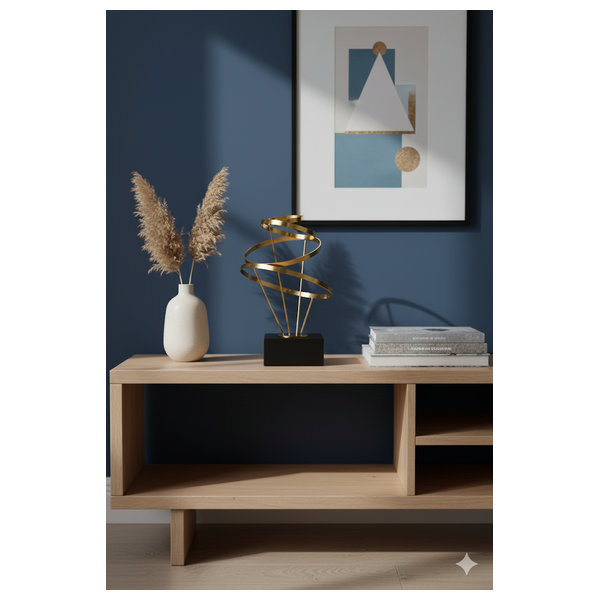  صدف منحوتة معدنية معاصرة - D94A - ذهبي 