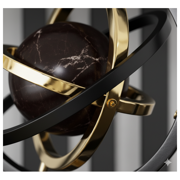  صدف كرة جيروسكوبية معاصرة - D81 -  رخام اسود 