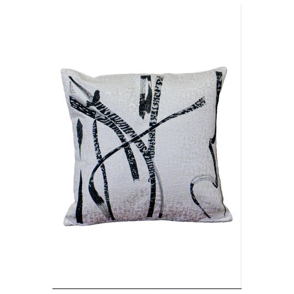  SADAF Abstract Brushstroke Decorative Pillow - White 