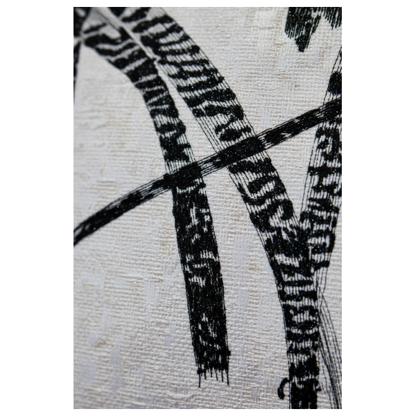  SADAF Abstract Brushstroke Decorative Pillow - White 