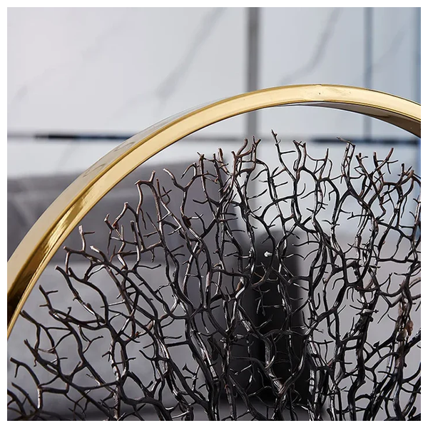  صدف منحوتة شجرة ظلية زخرفية - W-8 - اسود 