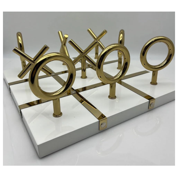  SADAF Luxury Gold-Tone Tic-Tac-Toe Decorative Game - JL-24 
