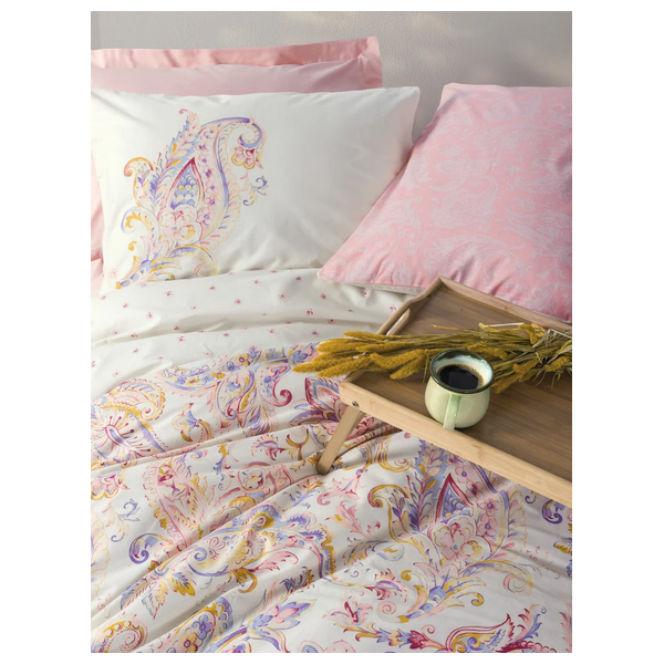  صدف طقم غطاء لحاف مزدوج 220 × 200 سم - 4 قطع - وردي 