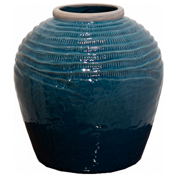  SADAF Medium Deep Teal Textured Ceramic Floor Vase - Y3035 