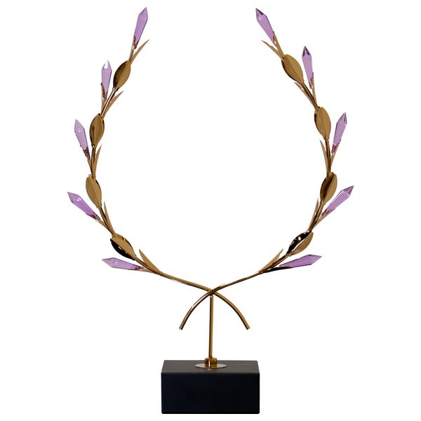  SADAF DG682A - Crystal Wreath Sculpture - Purple Luminous 