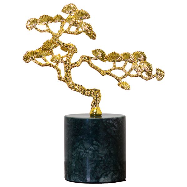  صدف منحوتة بونساي ذهبية - HT-2671 - اسود 