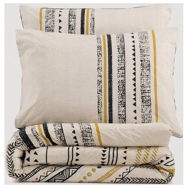  SADAF Comforter Cover Set, Double , 200 x 220cm - 4 Piece - Black 