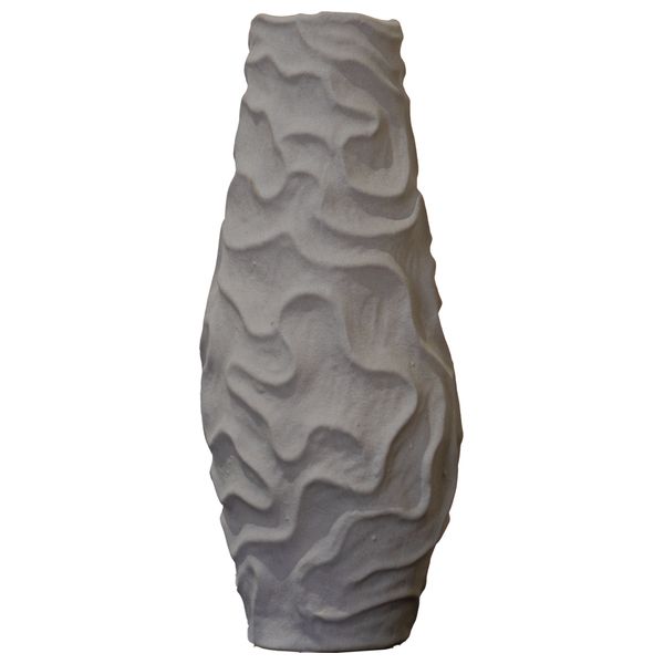  صدف مزهرية صغيرة بسيطة من السيراميك الرمادي بملمس متموج - 217B 