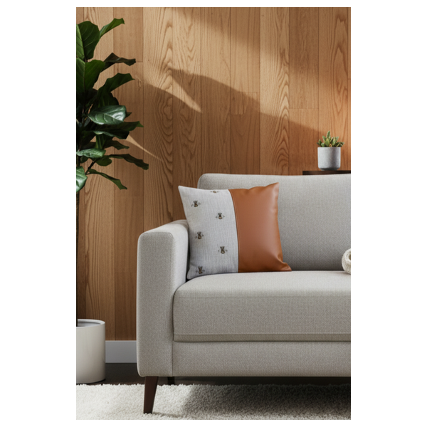  SADAF Artisan Split Fabric Accent Pillow - Brown 