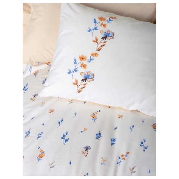  صدف طقم مفرش سرير مزدوج 230 × 220 سم - 4 قطع - ابيض 