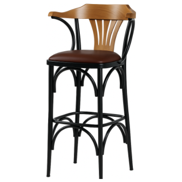  SADAF Bar Stool For Restaurants and Kitchens - Dark Brown 