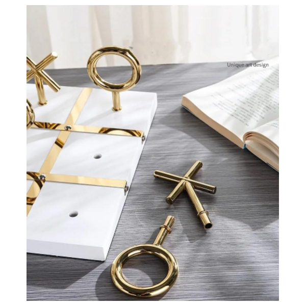  SADAF Luxury Gold-Tone Tic-Tac-Toe Decorative Game - JL-24 