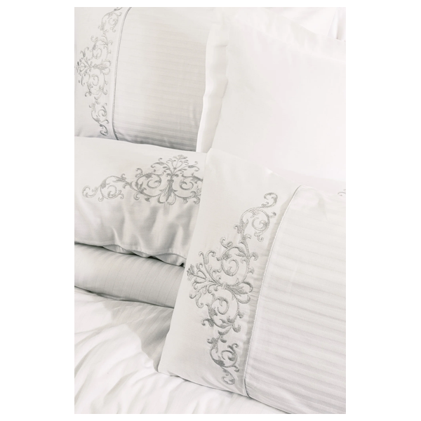  SADAF Comforter Cover Set, Double , 200 x 220cm - 6 Piece - White 