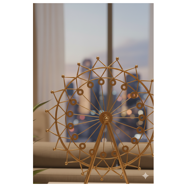  صدف عجلة فيريس معدنية صغيرة مزخرفة - HT28-2 - فضي معدني 