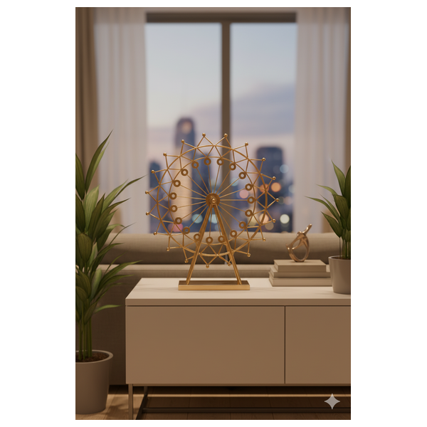  صدف عجلة فيريس معدنية صغيرة مزخرفة - HT28-2 - فضي معدني 