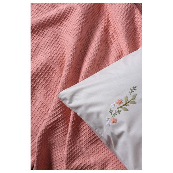  صدف طقم مفرش سرير مزدوج 230 × 220 سم - 4 قطع - وردي 