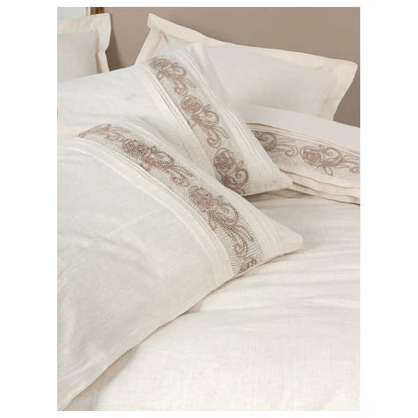  صدف طقم غطاء لحاف مزدوج 220 × 200 سم - 6 قطع - بيجي 
