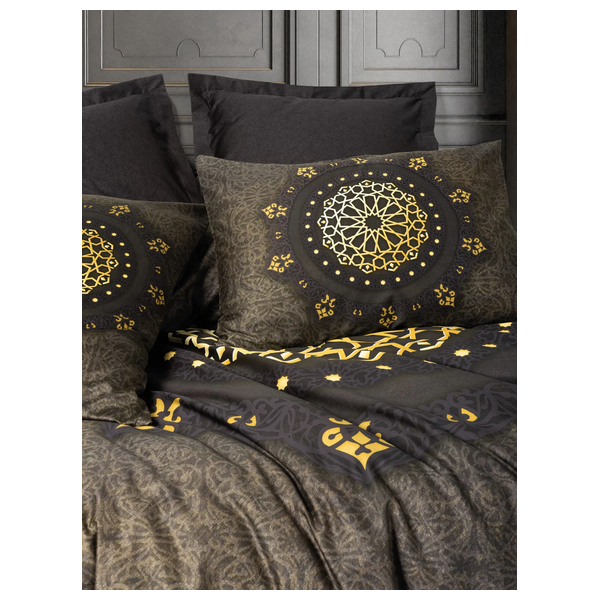  صدف طقم غطاء لحاف مزدوج 220 × 200 سم - 6 قطع - رمادي غامق 