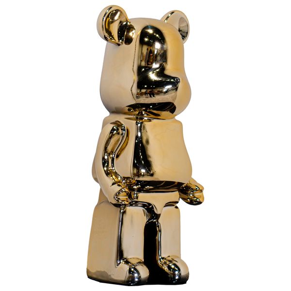  صدف تمثال دب سيراميكي مطلي بالكروم الذهبي - 45 