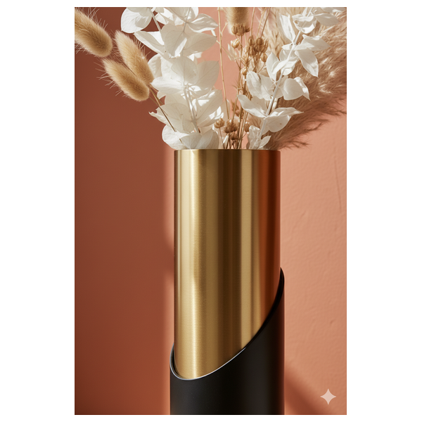  صدف مزهرية - D93B - ذهبي 