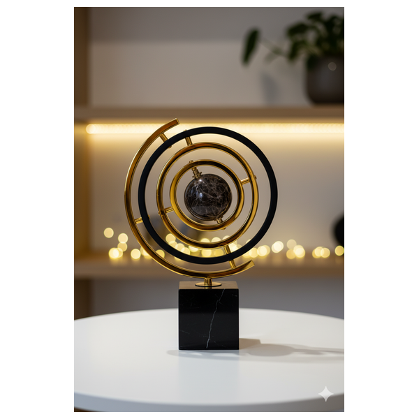  صدف كرة جيروسكوبية معاصرة - D81 -  رخام اسود 