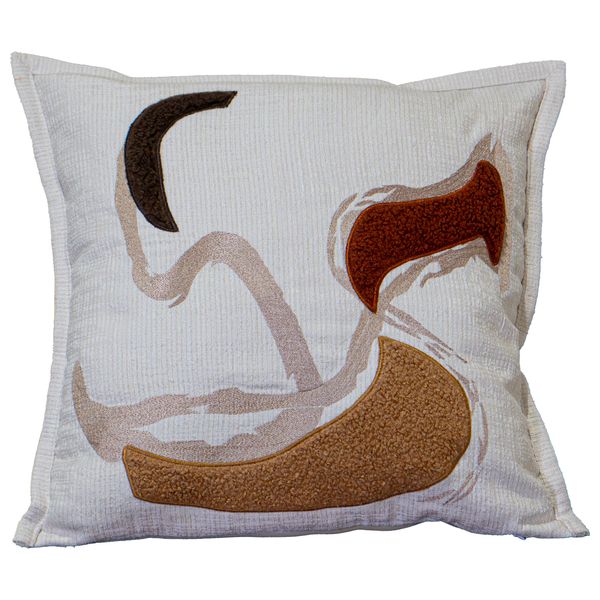  صدف وسادة بتصميم دوامة تجريدية - كريمي 