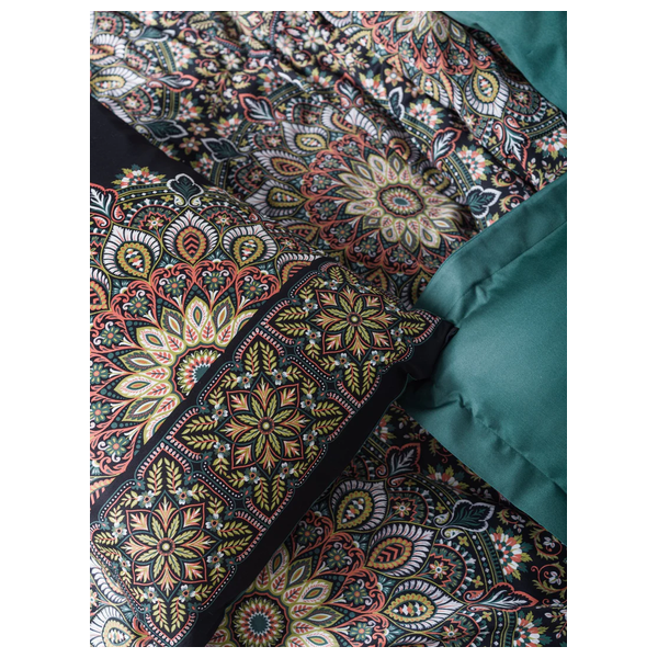 SADAF Comforter Cover Set, Double , 200 x 220cm - 6 Piece - Olive Green 
