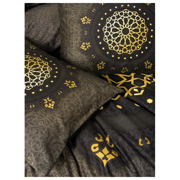  صدف طقم غطاء لحاف مزدوج 220 × 200 سم - 6 قطع - رمادي غامق 