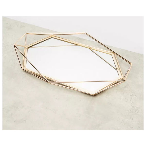  صدف صينية مرآة هندسية - D6170 - ذهبي 