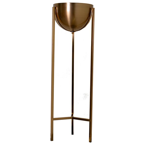  SADAF D90A - Tall Modern Gold Planter on Stand - Nickel Copper 