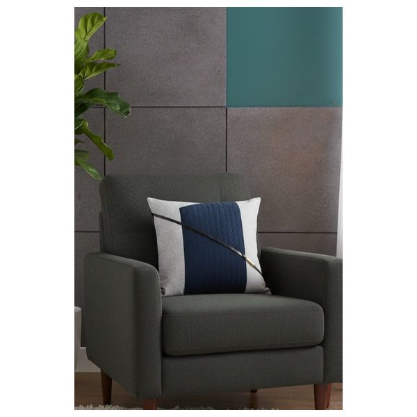  صدف وسادة مزخرفة مع حزام جلدي - أزرق داكن 