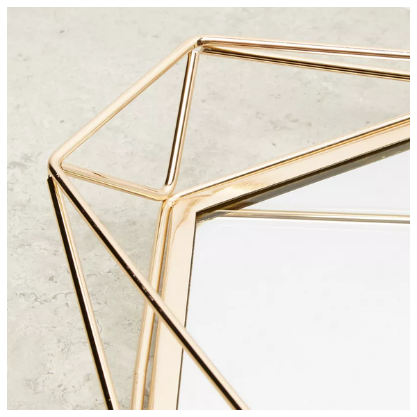  صدف صينية مرآة هندسية - D6170 - ذهبي 