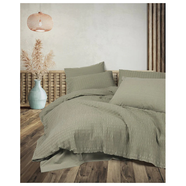  SADAF Comforter Cover Set, Double , 200 x 220cm - 6 Piece - Green 