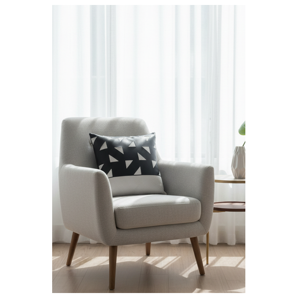  صدف وسادة حديثة أحادية اللون بتصميم مثلث باللونين الرمادي والأسود 