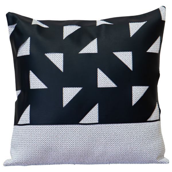  صدف وسادة حديثة أحادية اللون بتصميم مثلث باللونين الرمادي والأسود 